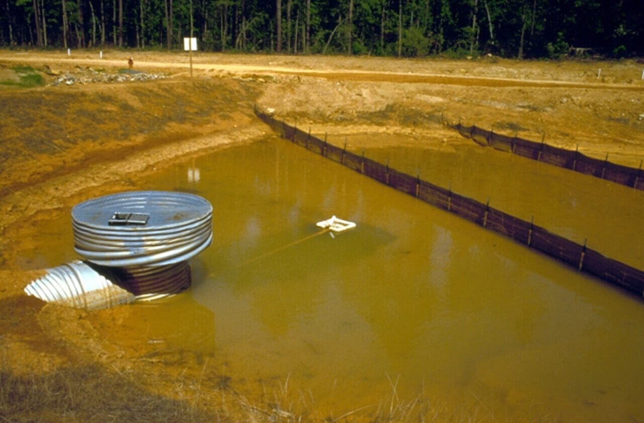 Sediment Pond Risers and Water Treatment